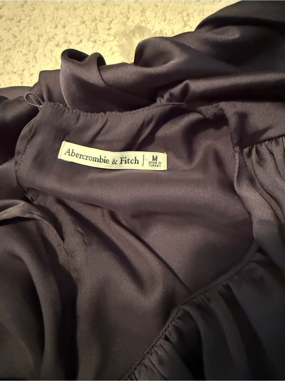 Abercrombie & Fitch Black Satin-Look Blouse